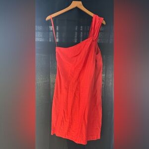 Pink linen dress